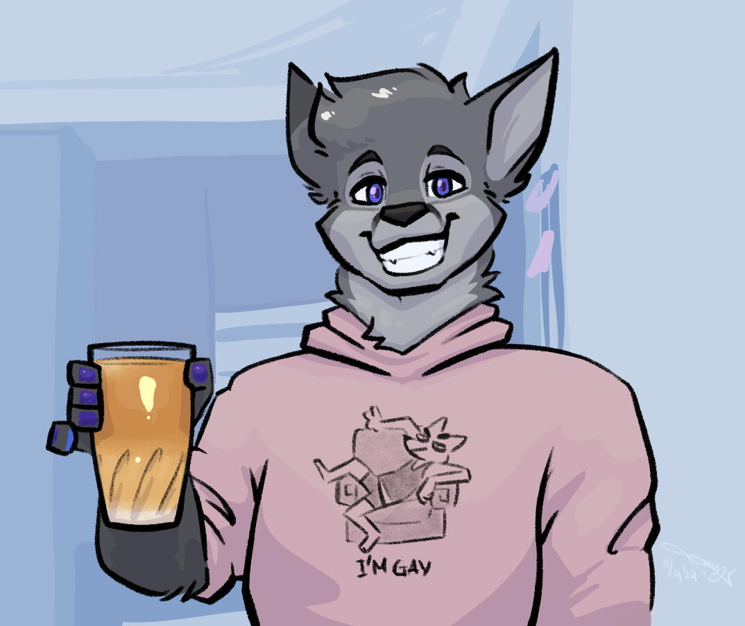 Vulpine coffee-enjoyer