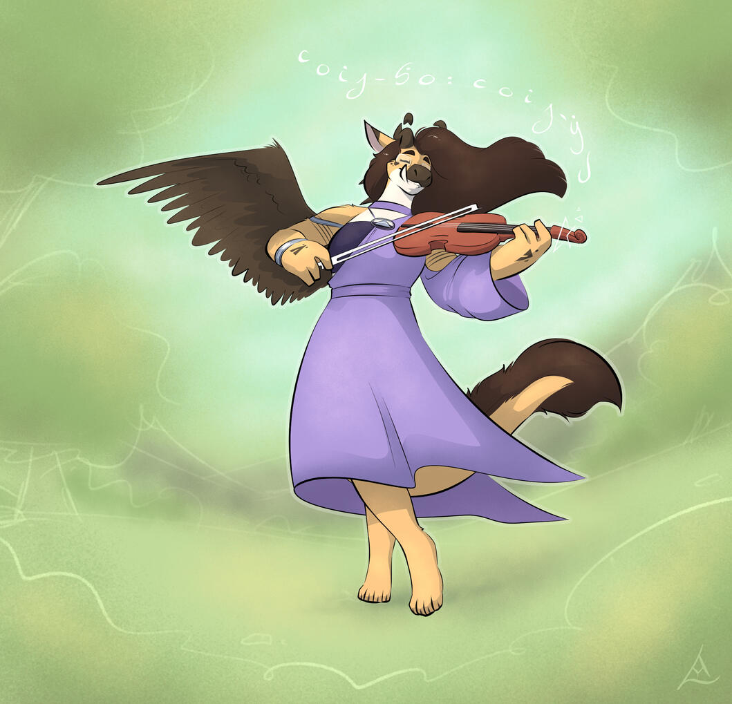 Hybrid beast playing the violin